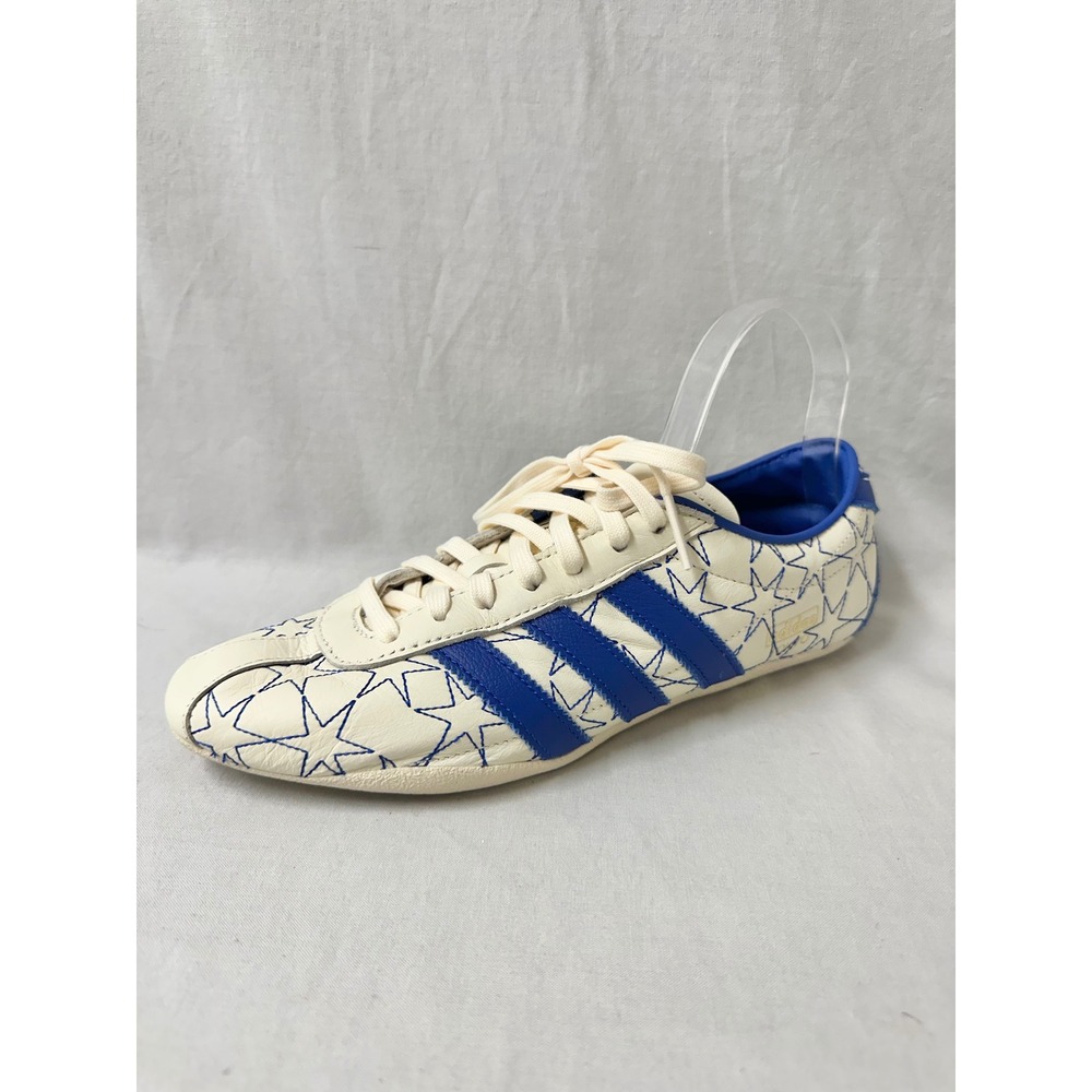 Adidas Tokyo Star Stitched Cream Blue Leather Sneakers IH6640 Womens 9.5